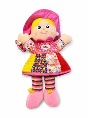 Lamaze Pink Patchwork Girl Doll with Yellow Hair & Multicolor Patches